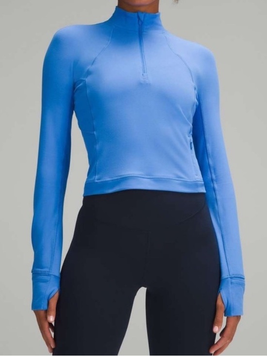 lululemon athletica Tops - lululemon athletica long-sleeve half-zip top in bright blue